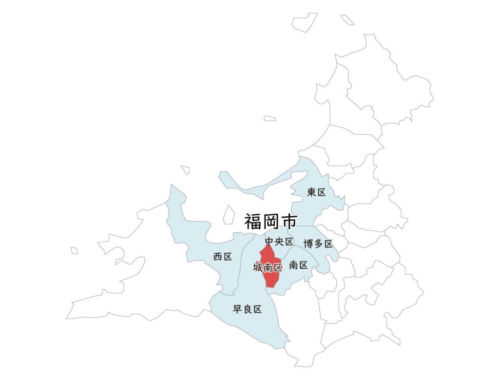 福岡市城南区の地図